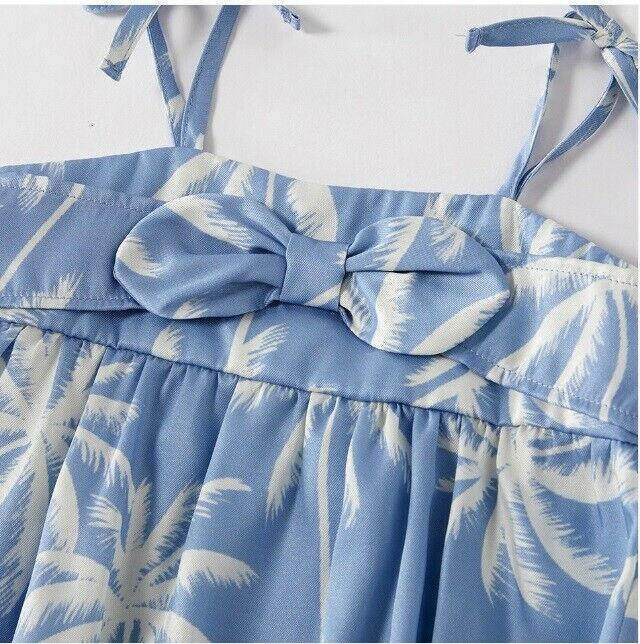 size 3-6 months new baby girls romper blue tropical palms baby girl romper - MARIGOLD