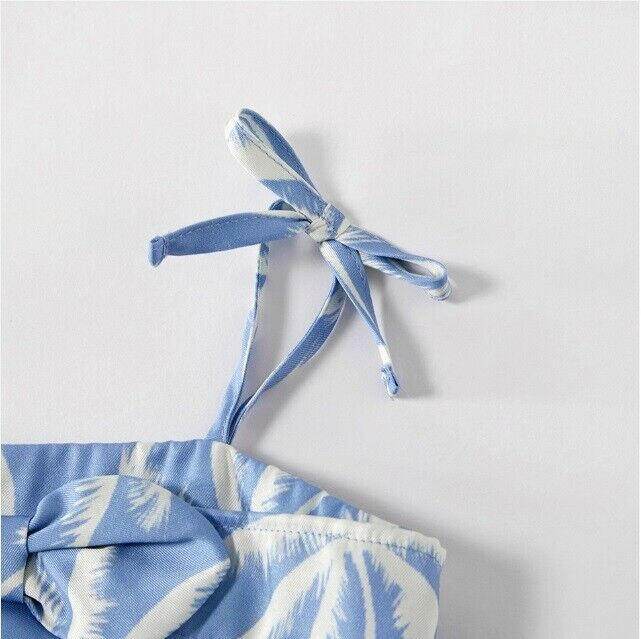 size 3-6 months new baby girls romper blue tropical palms baby girl romper - MARIGOLD