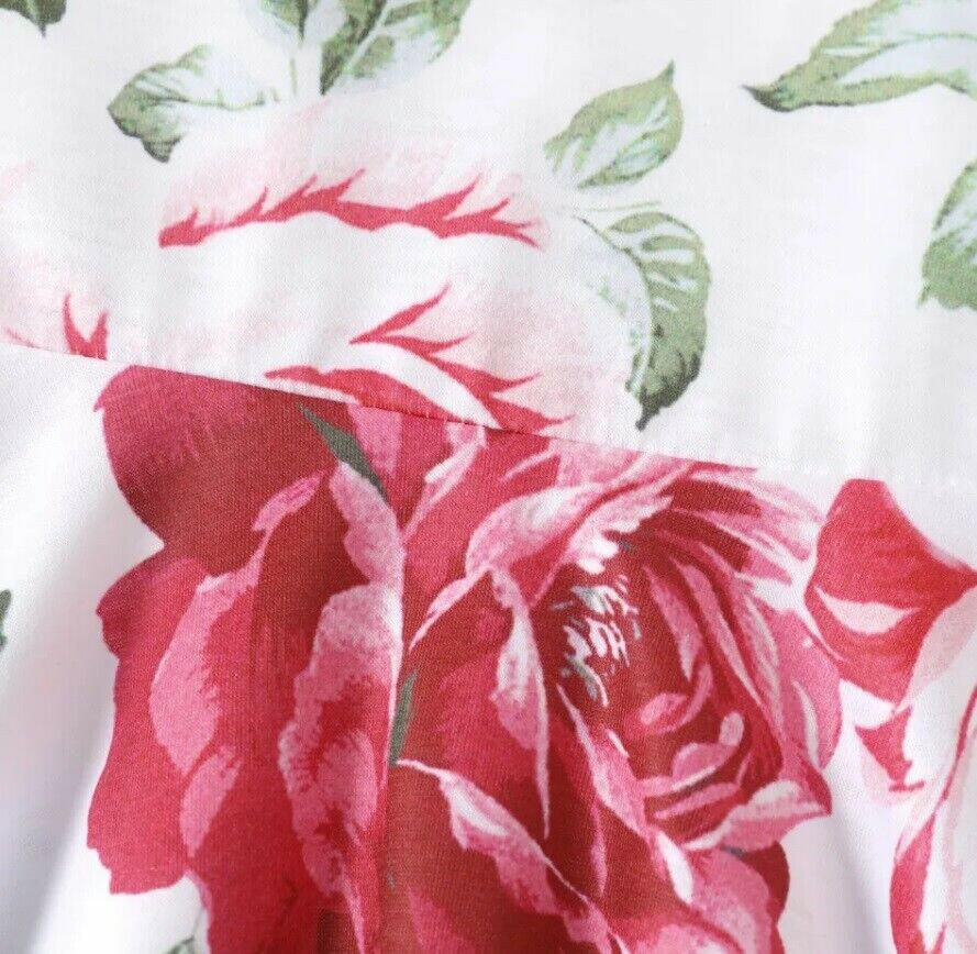 Rose Red Floral Print Girls Dress - MARIGOLD