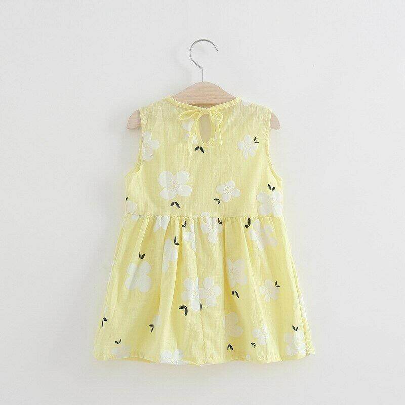 Size 18-24m Yellow Dress with White Floral Print - 100% Cotton - MARIGOLD