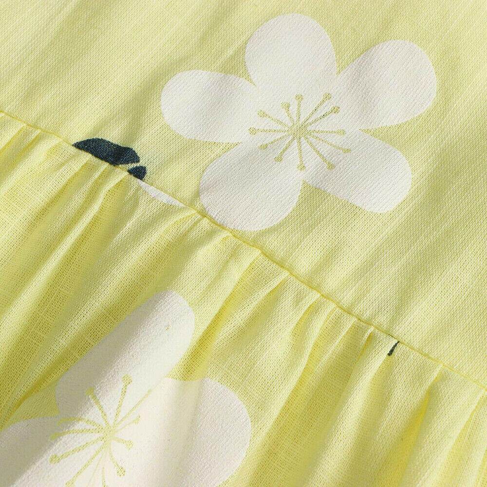 Size 18-24m Yellow Dress with White Floral Print - 100% Cotton - MARIGOLD