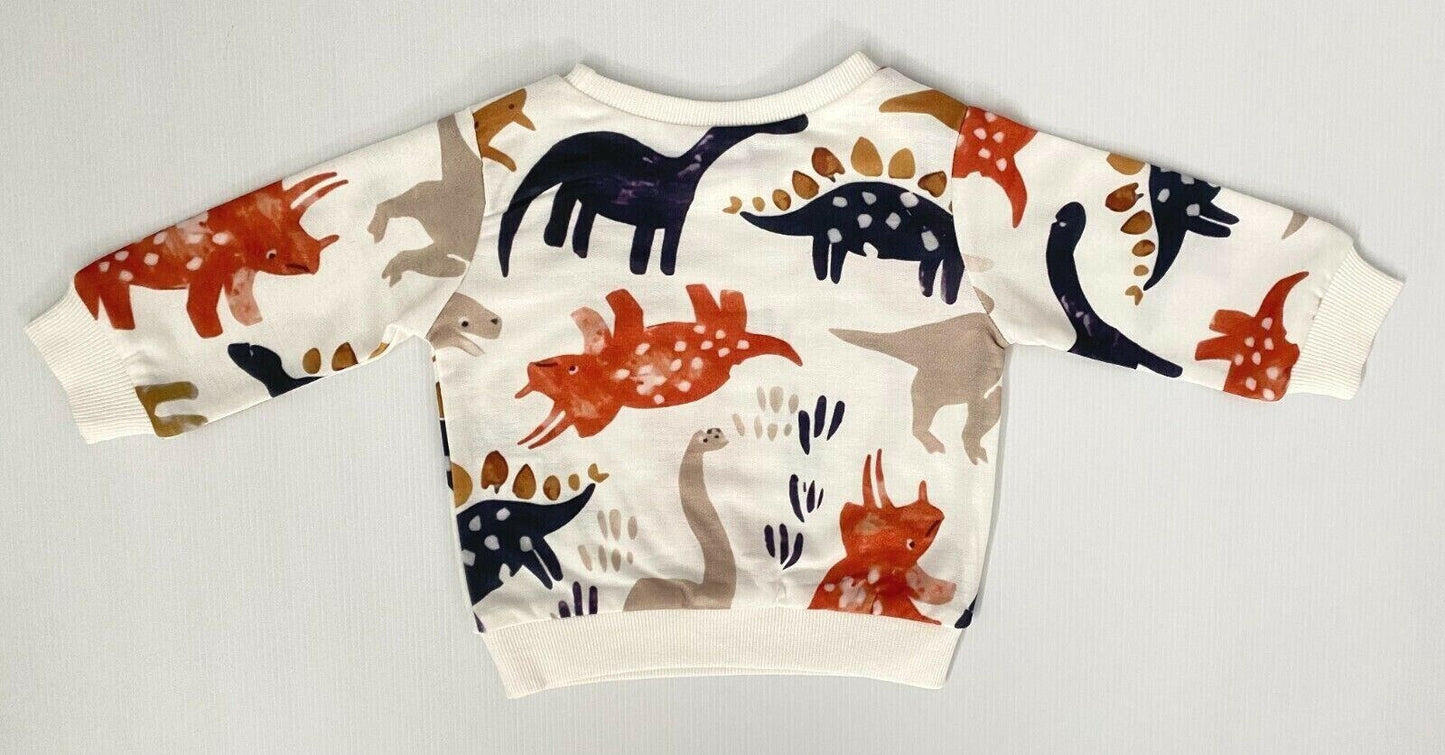 Baby Boys Dinosaur Print Long Sleeve Top - MARIGOLD