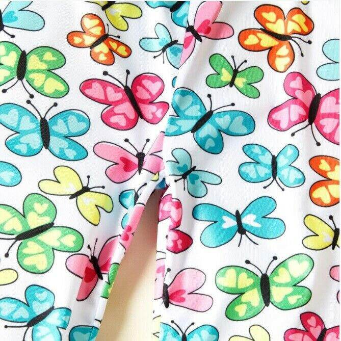 Colorful Butterfly Girls Leggings - MARIGOLD