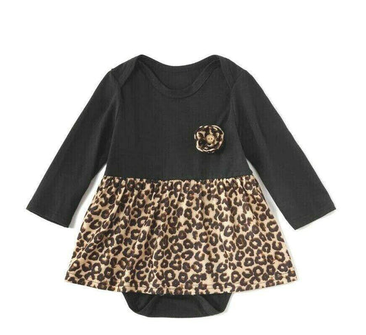 Leopard Print Baby Girl Dress - MARIGOLD