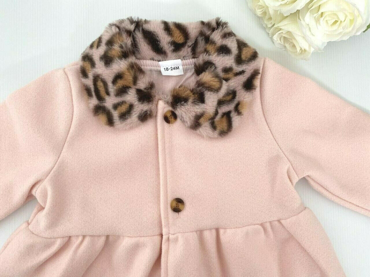 girls coat baby pink leopard lightweight coat girls jacket new - MARIGOLD