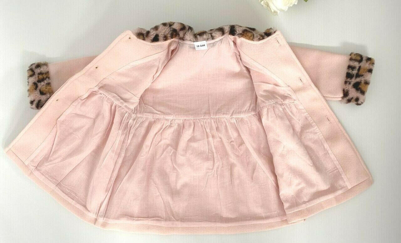 girls coat baby pink leopard lightweight coat girls jacket new - MARIGOLD