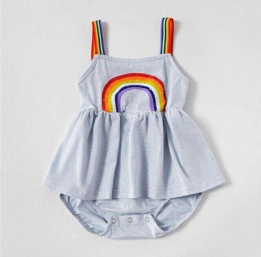 Baby Girls Dress Blue Rainbow Baby Girls Dress - MARIGOLD