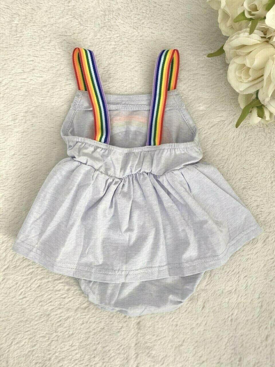 Baby Girls Dress Blue Rainbow Baby Girls Dress - MARIGOLD