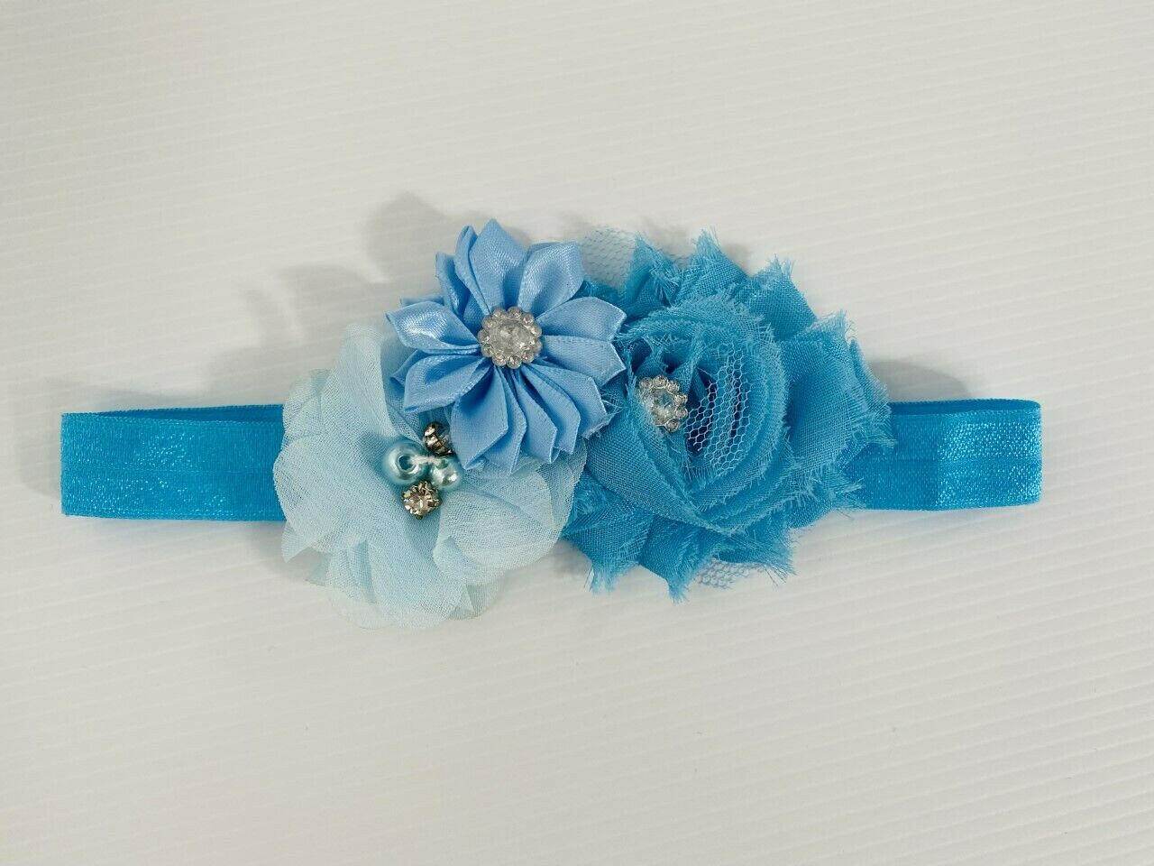 size 3-6 months new baby girls dress blue ruffle sleeve cotton dress & headband - MARIGOLD