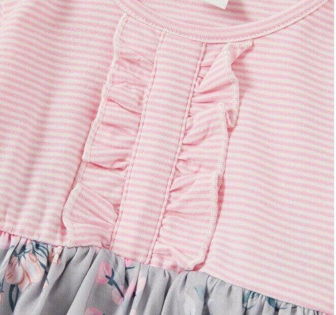 NEW Baby Girls Pink Stripe Floral Long Sleeve Dress - MARIGOLD