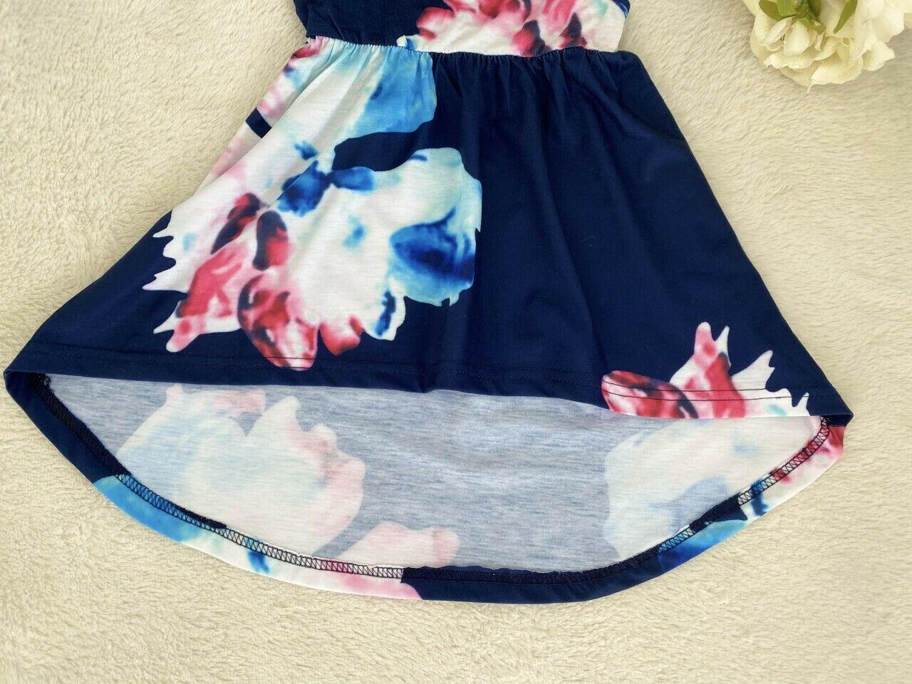 Baby Girls Dress NEW Size 6-9 months Navy Floral High Low Baby Dress & Headband - MARIGOLD