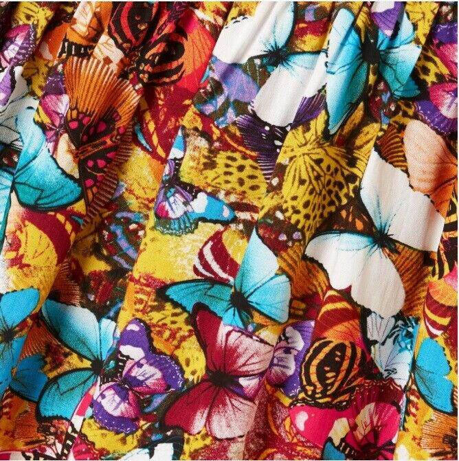 size 18-24 months new girls dress colourful butterflies flutter sleeve dress - MARIGOLD