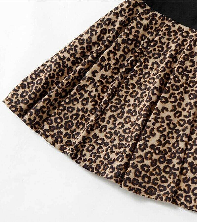 black & brown leopard print girls dress - MARIGOLD