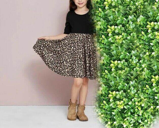 black & brown leopard print girls dress - MARIGOLD