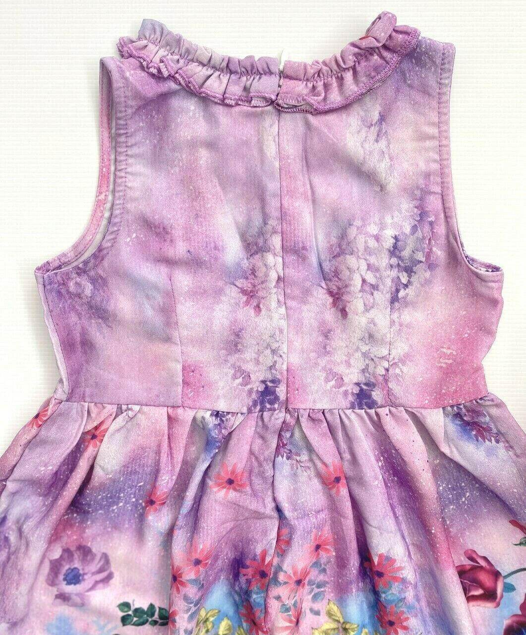 girls dress new floral art print lilac dress girls dress party dress - MARIGOLD