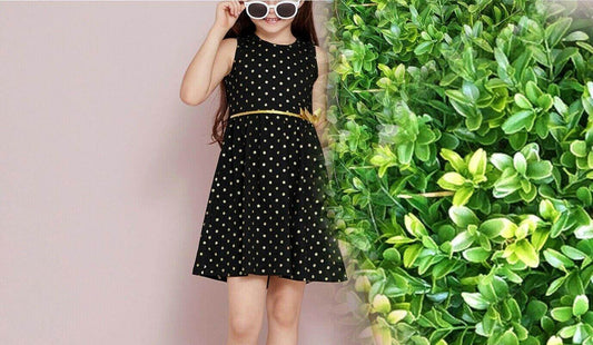 Girls Dress: Size 2Y Gold Glitter Polkadot Black Girls Dress - MARIGOLD