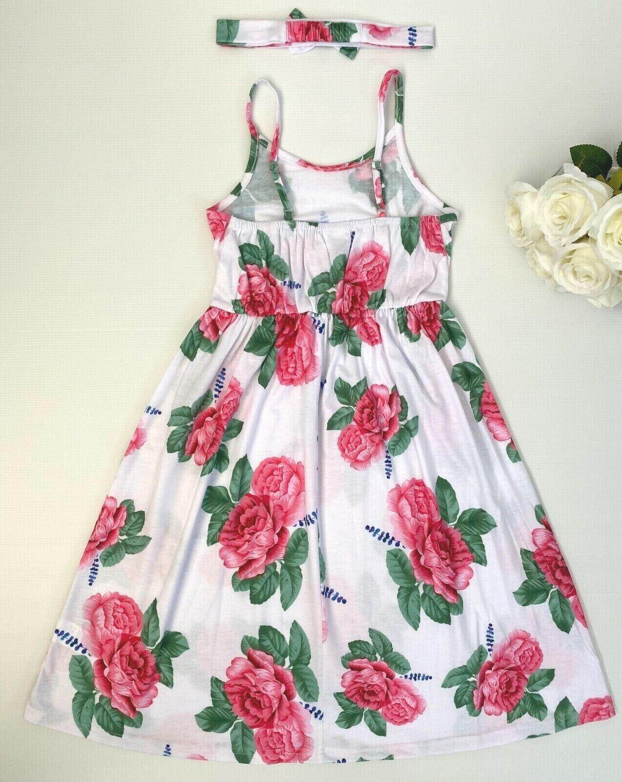 Girls Maxi Dress- Girls' Pink Floral Maxi Dress and Headband Set - MARIGOLD