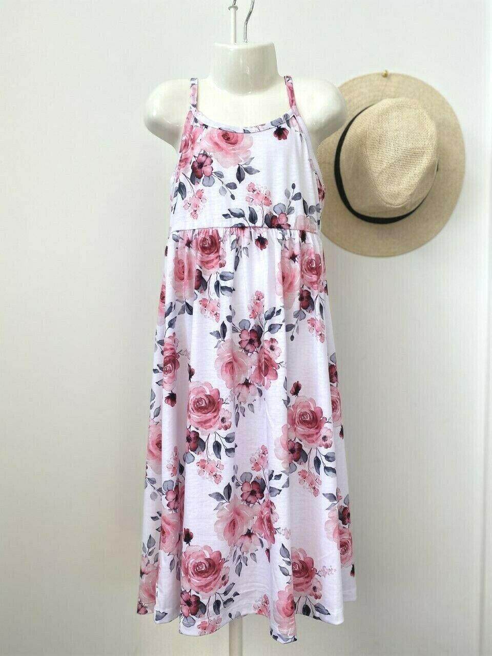 New Girls Dress: Pretty Pink Floral Print Maxi Dress - MARIGOLD