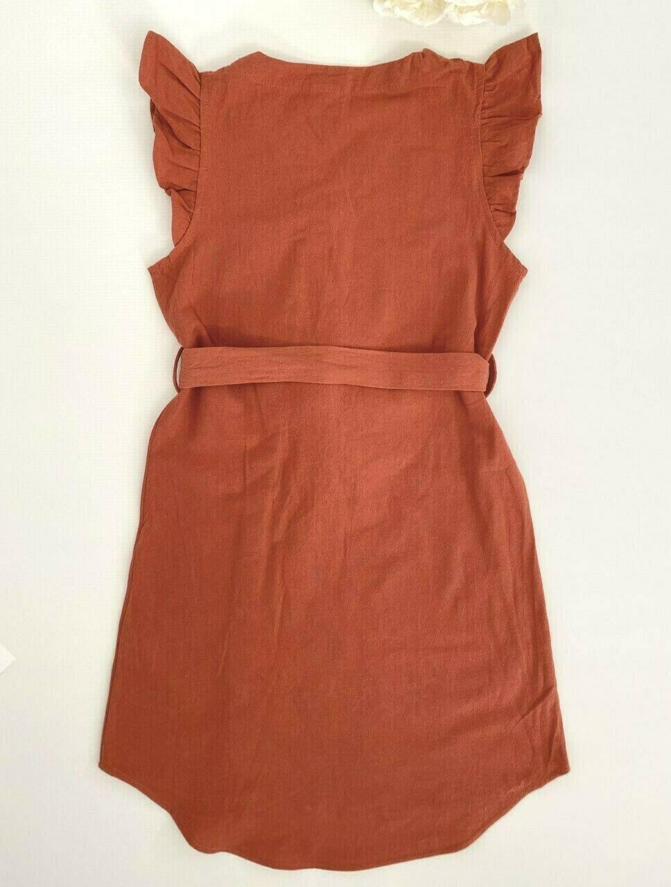 Sienna curved hem belted girls dress - MARIGOLD