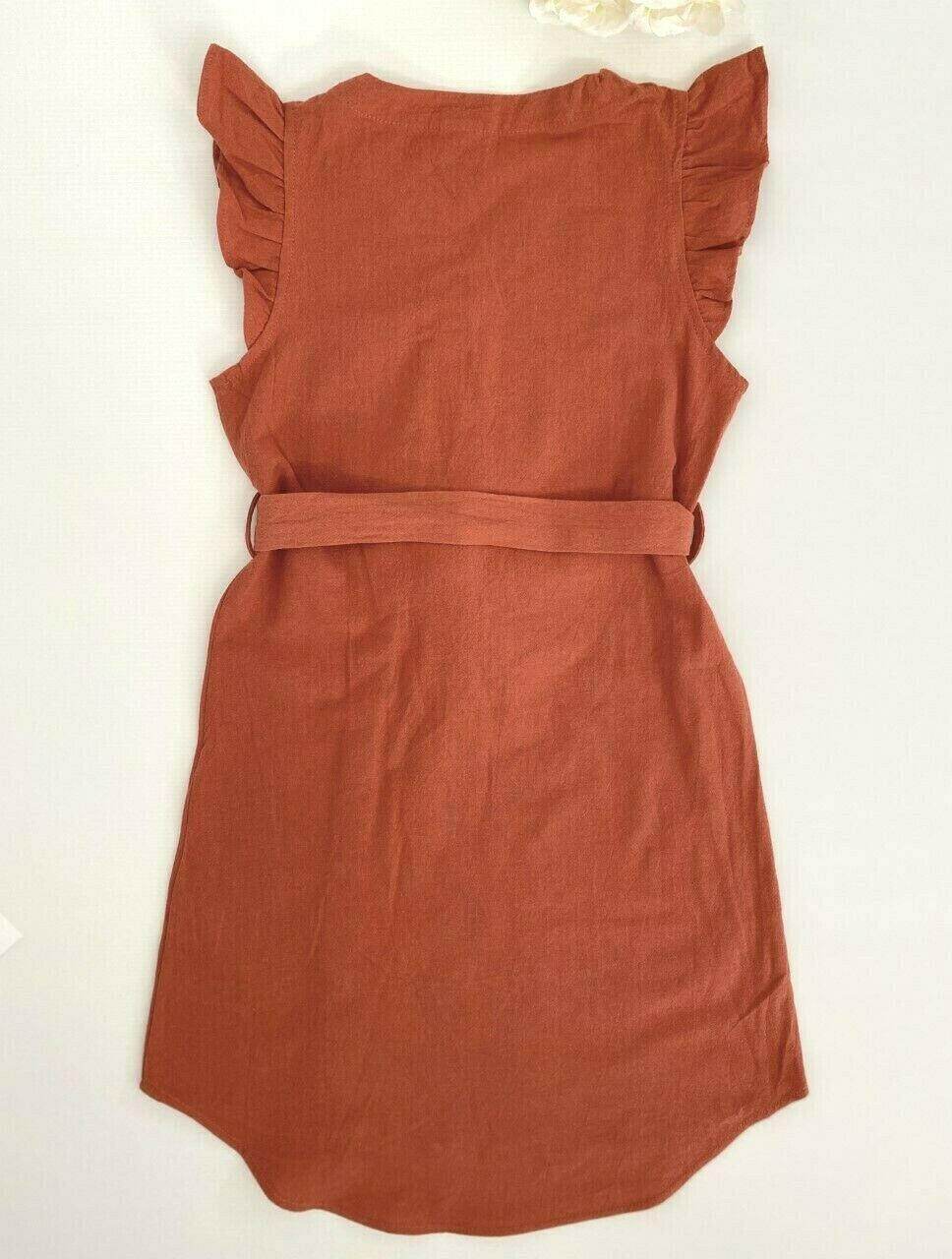 Sienna curved hem belted girls dress - MARIGOLD