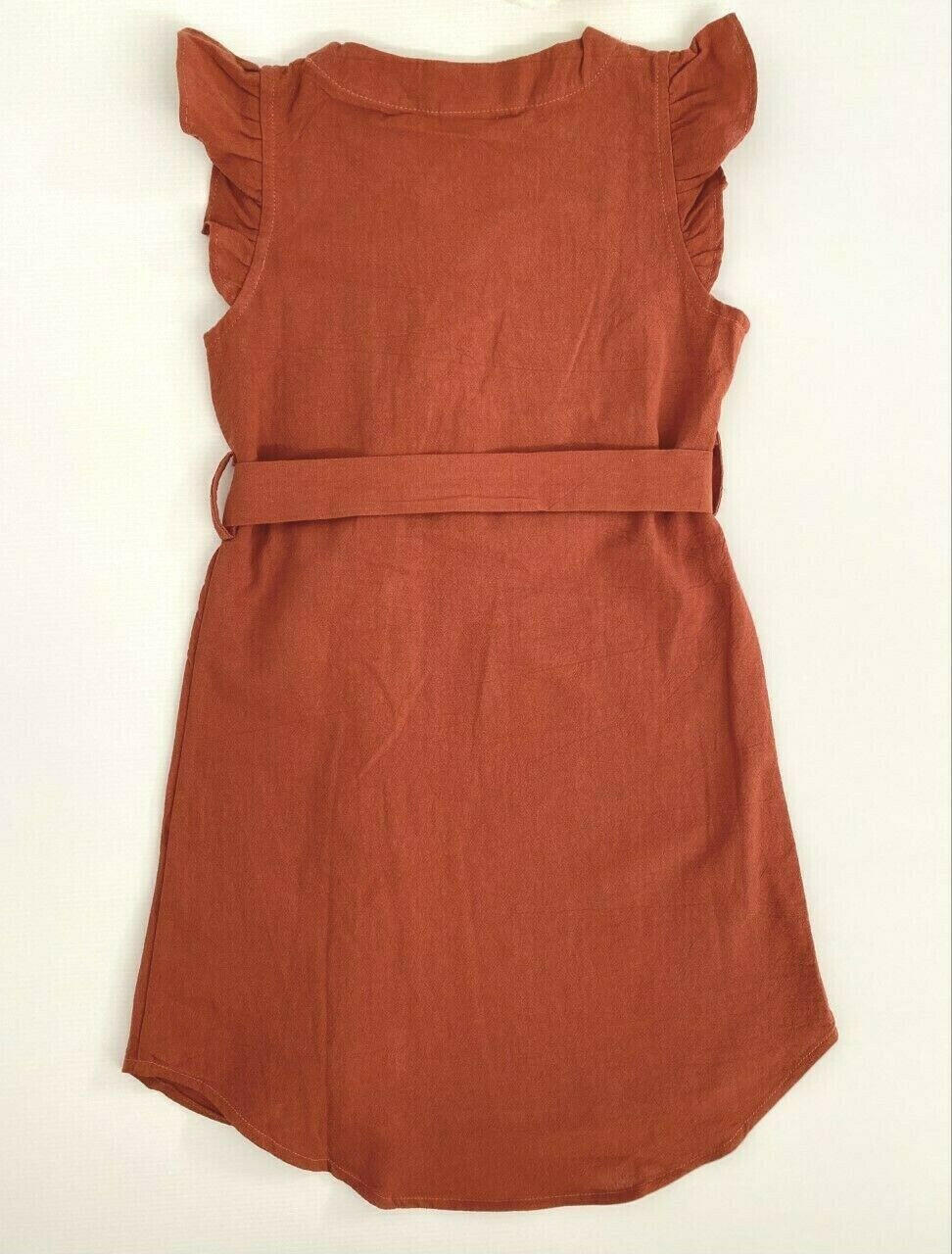 Sienna curved hem belted girls dress - MARIGOLD