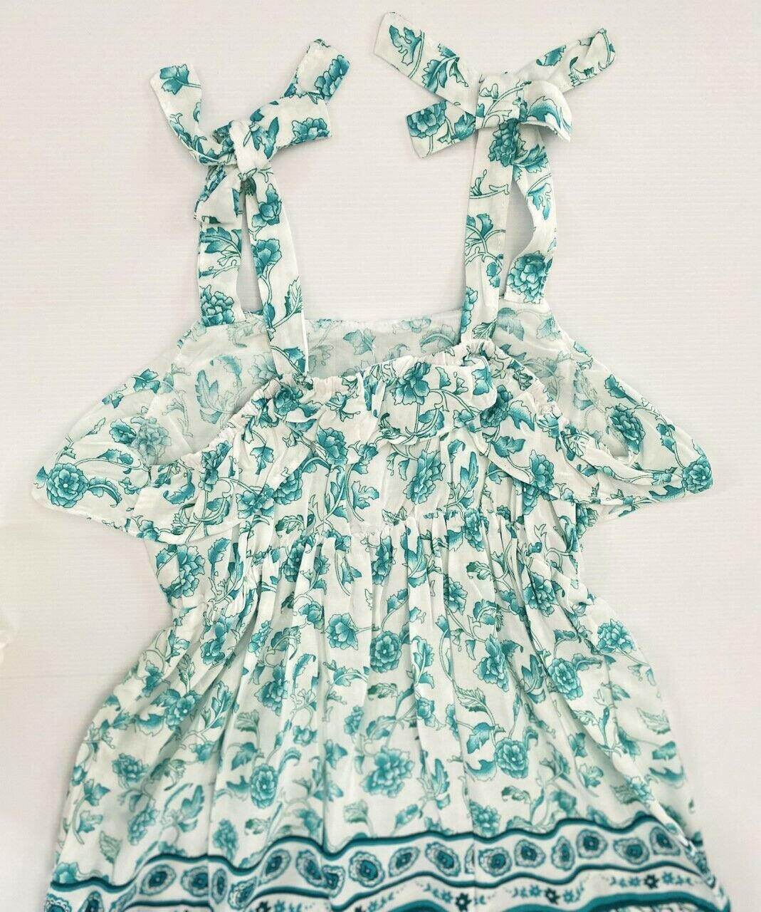Size 2/4/6/8 years new girls dress turquoise floral boho style girls dress - MARIGOLD