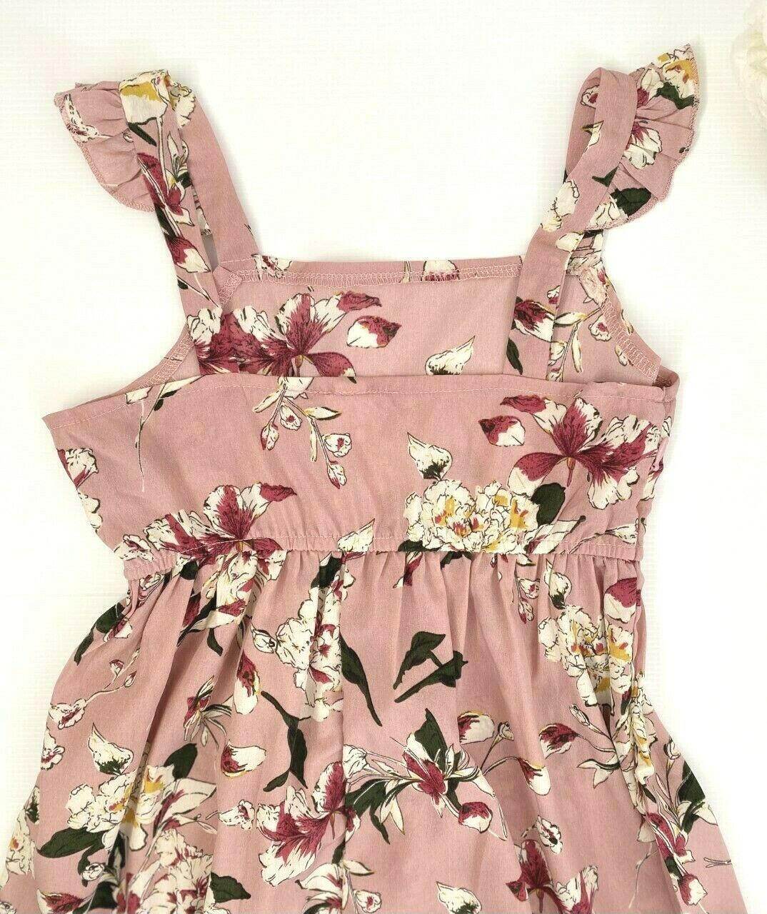 size 2y/6y/8 years new girls dress dusty pink floral flutter sleeve girls dress - MARIGOLD