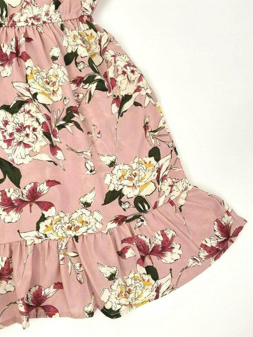 size 2y/6y/8 years new girls dress dusty pink floral flutter sleeve girls dress - MARIGOLD