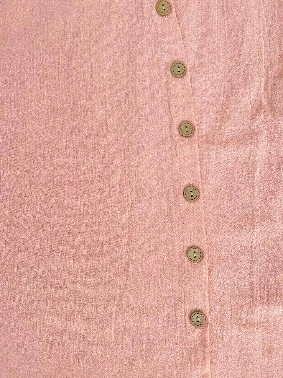 size 2y to 6-7 years new girls dress pink curve hem button dress with belt - MARIGOLD