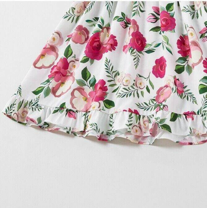 Toddler Girls Dusty Pink Floral Print Dress - MARIGOLD