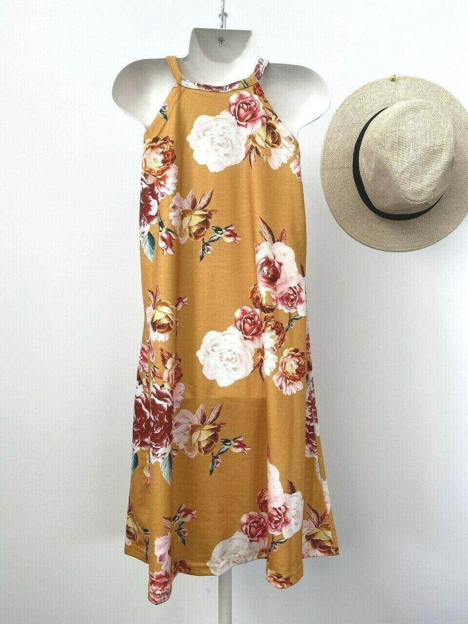 NEW Size 3/4/5 years Girls Dress Amber Rose Halter Neck Girls Dress - MARIGOLD