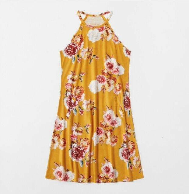 NEW Size 3/4/5 years Girls Dress Amber Rose Halter Neck Girls Dress - MARIGOLD