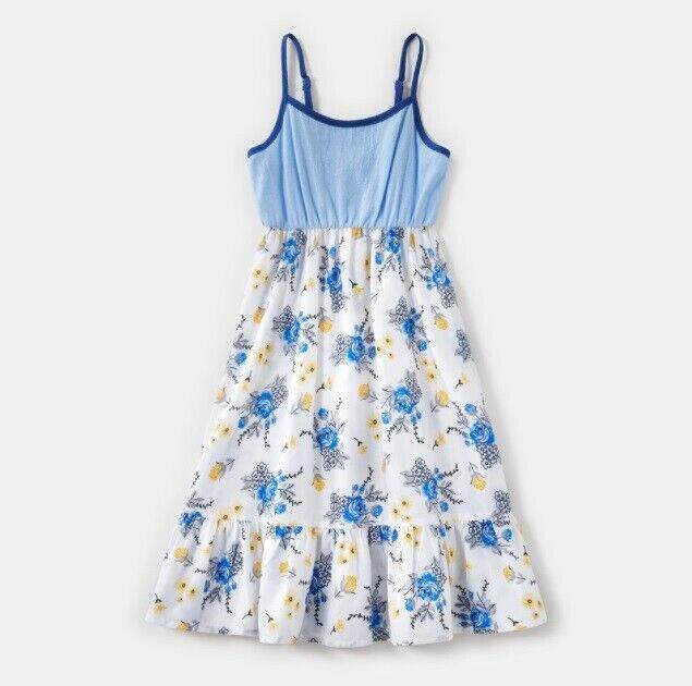 size 2 years / 3 years new girls dress blue floral ruffle hem dress- 2 left! - MARIGOLD