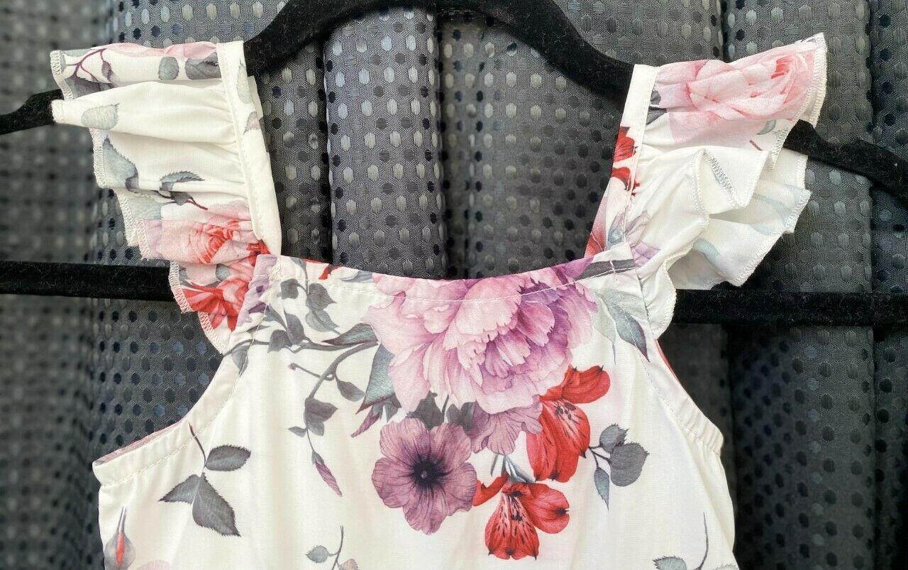 Sweet Baby Girls' Flower and Rose Print Baby Girls Dress - MARIGOLD