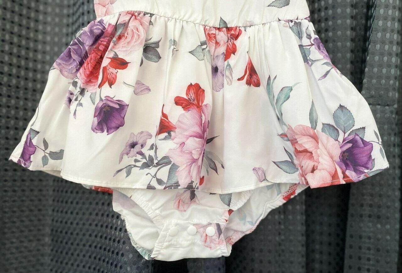 Sweet Baby Girls' Flower and Rose Print Baby Girls Dress - MARIGOLD