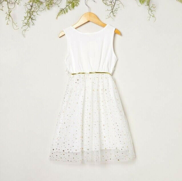 Gold sparkle white tulle dress - MARIGOLD