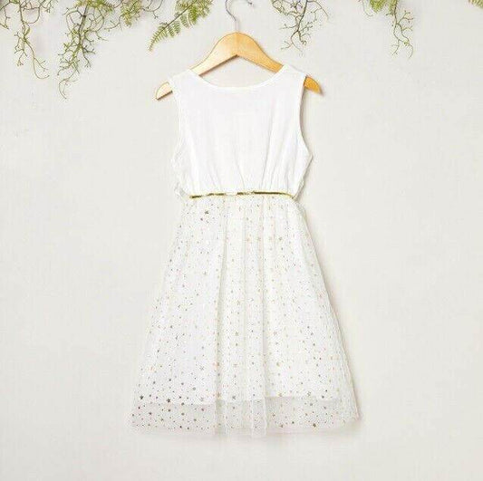 Gold sparkle white tulle dress - MARIGOLD