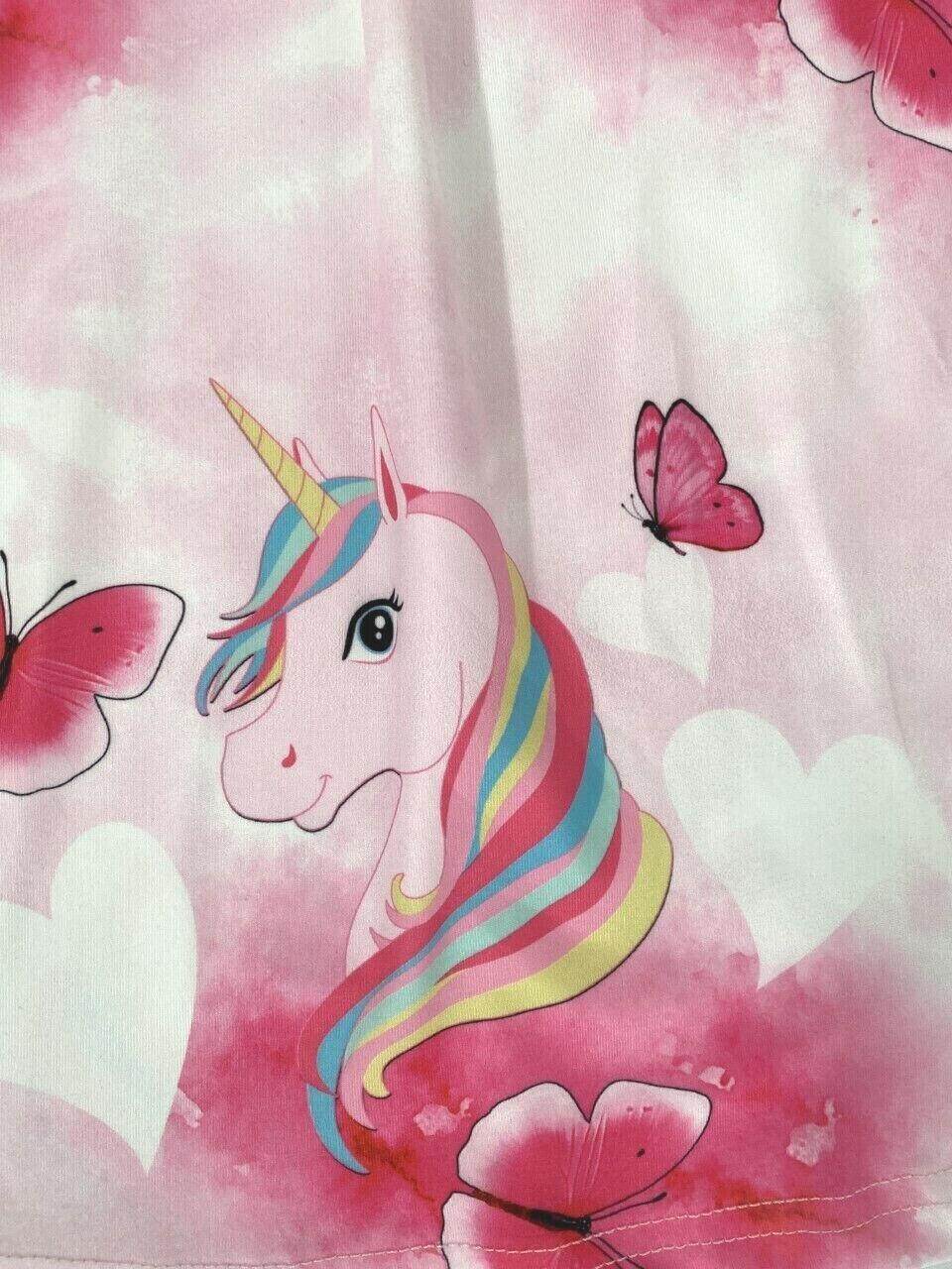 Pink unicorn butterfly flutter sleeve dress - MARIGOLD