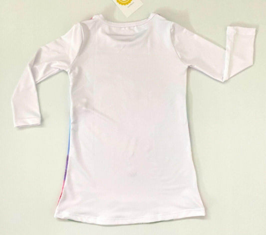 Rainbow Unicorn Floral Print Dress - MARIGOLD