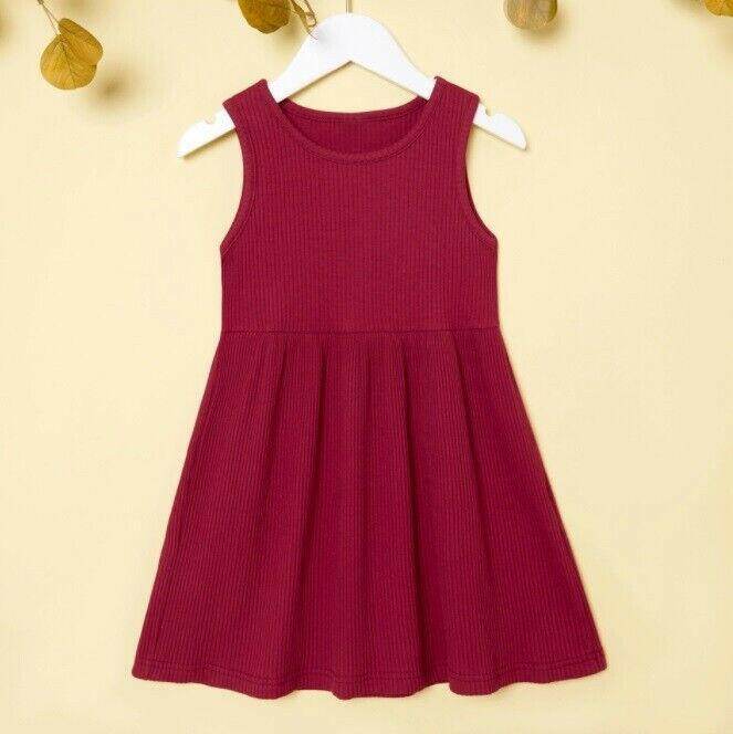 size 18-24m to 5-6 years new girls burgundy ribbed knit girls dress -select size - MARIGOLD