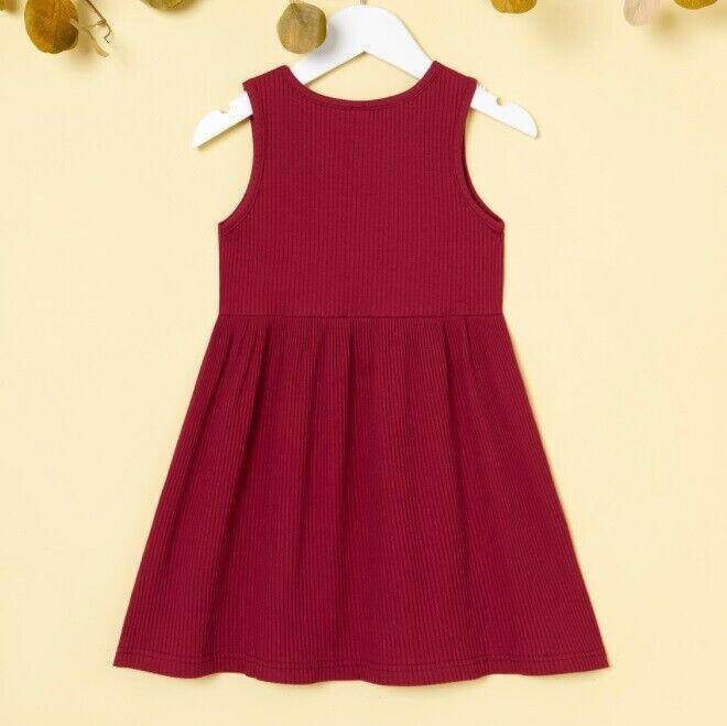 size 18-24m to 5-6 years new girls burgundy ribbed knit girls dress -select size - MARIGOLD
