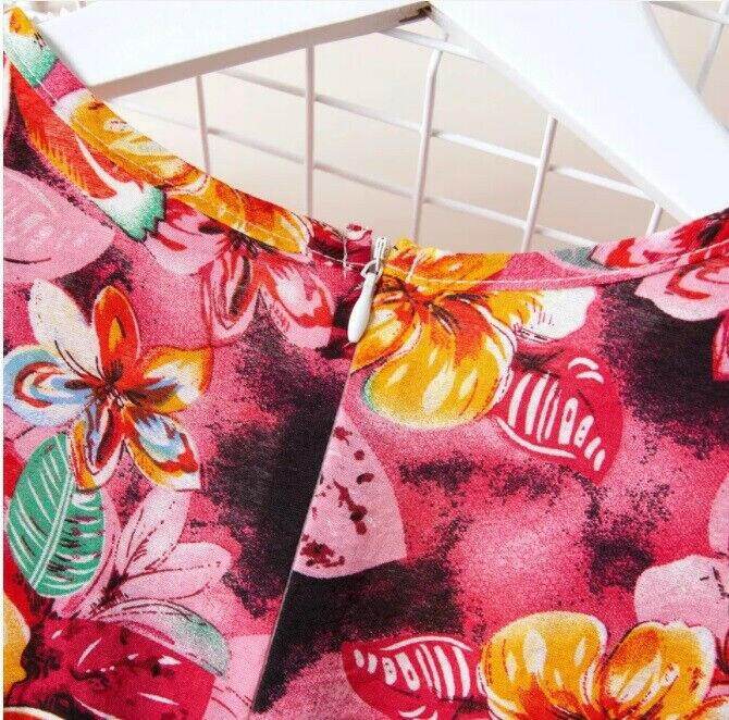 size 4/5/7/8/9/10/11 years new pink tropical floral flutter sleeve girls dress - MARIGOLD