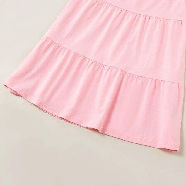 size 4 years / 7 years girls dress pink flutter sleeve tiered dress-select size - MARIGOLD