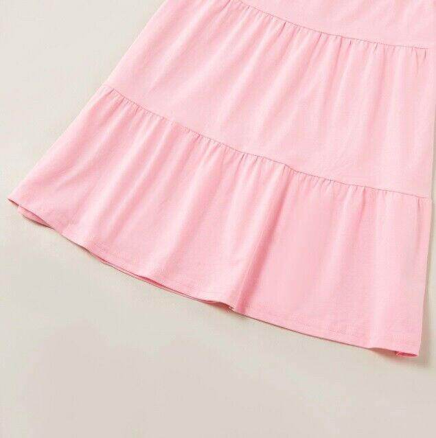 size 4 years / 7 years girls dress pink flutter sleeve tiered dress-select size - MARIGOLD