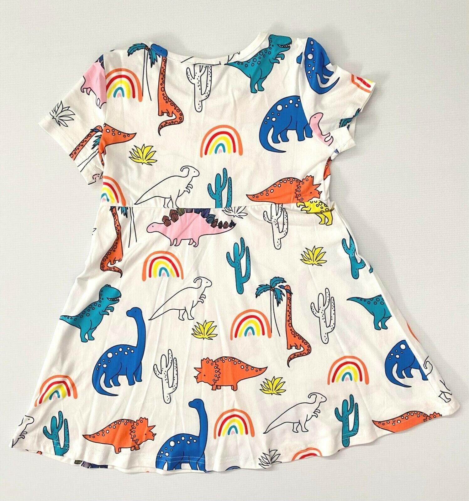 Girls Dress- Girls' Dinosaur Print Dress - MARIGOLD