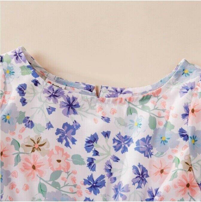 Girls dress new purple flowers and floral long sleeve dress - MARIGOLD