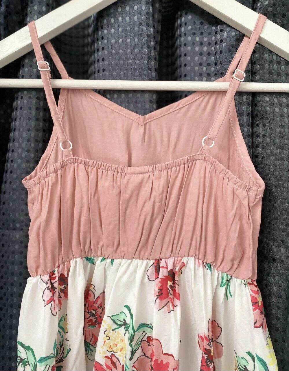 girls dress size 2y/3y/4y/6y/8 years dusty pink & floral hi-low wrap skirt dress - MARIGOLD