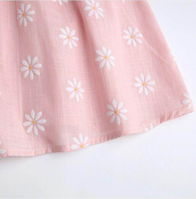Baby Girls Dress Light Pink Daisy Flutter Sleeve Baby Girls Dress - MARIGOLD