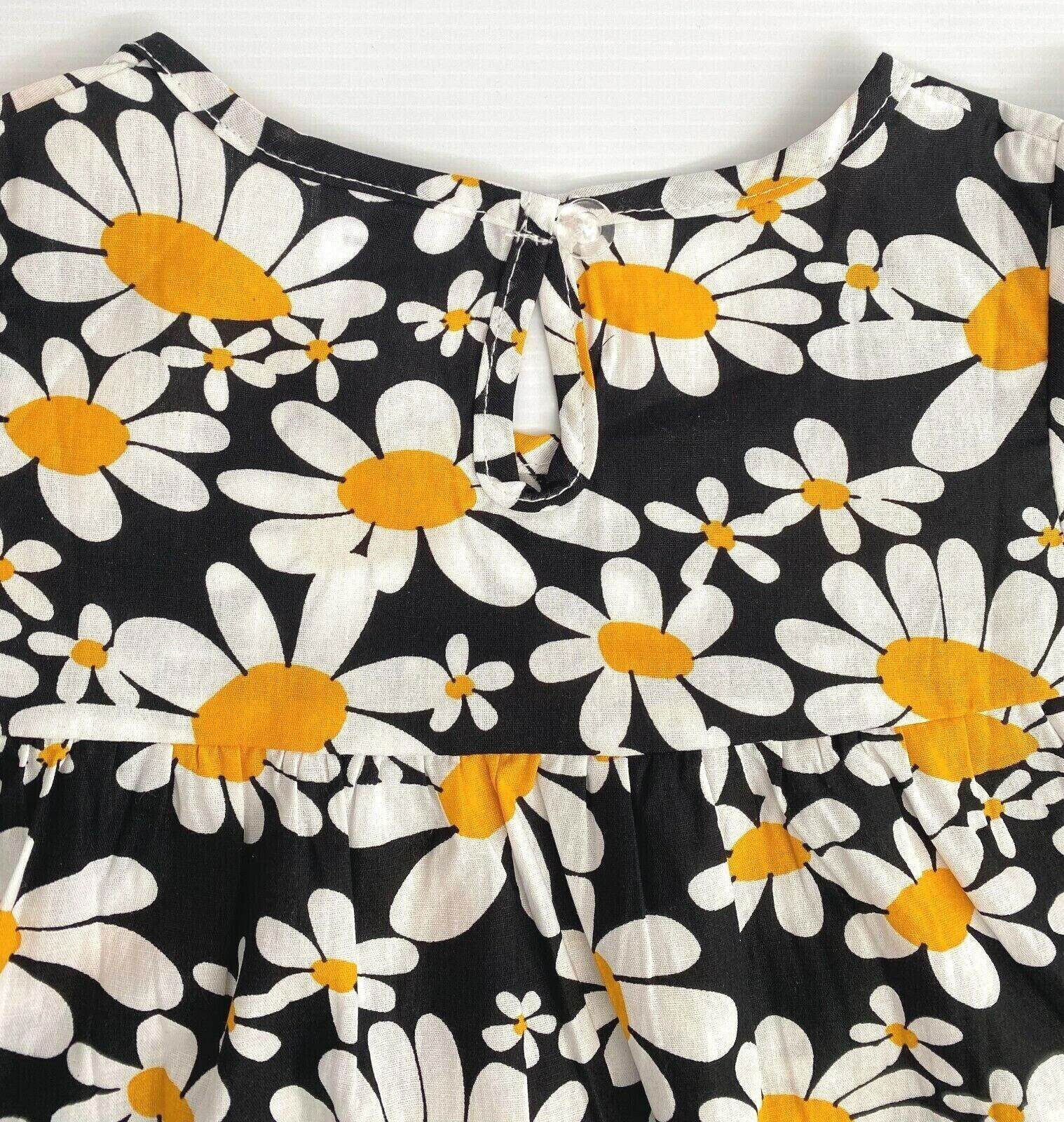 baby girls dress new black daisy baby girls dress 100% cotton daisy baby dress - MARIGOLD