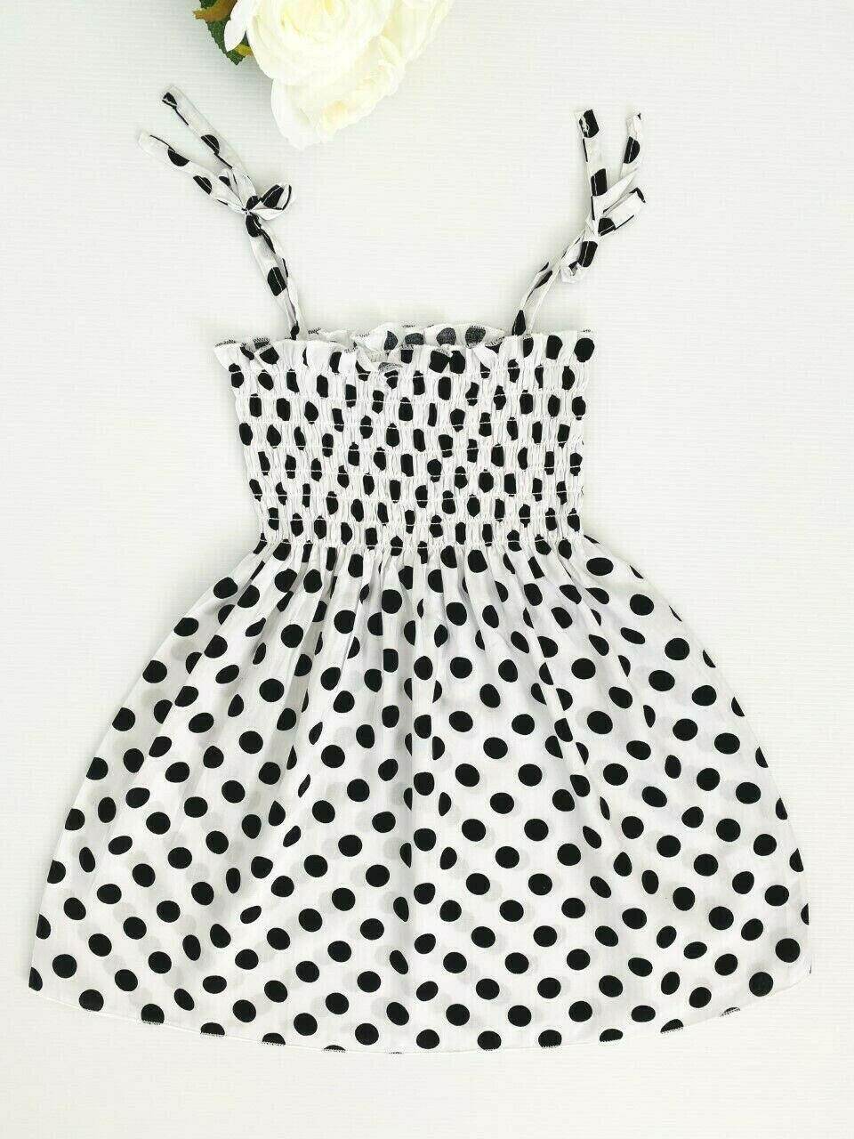 Girls Dress Baby Girls Dress Toddler Dress New Black Polkadot Girls Dress - MARIGOLD